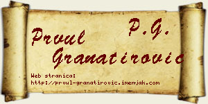 Prvul Granatirović vizit kartica